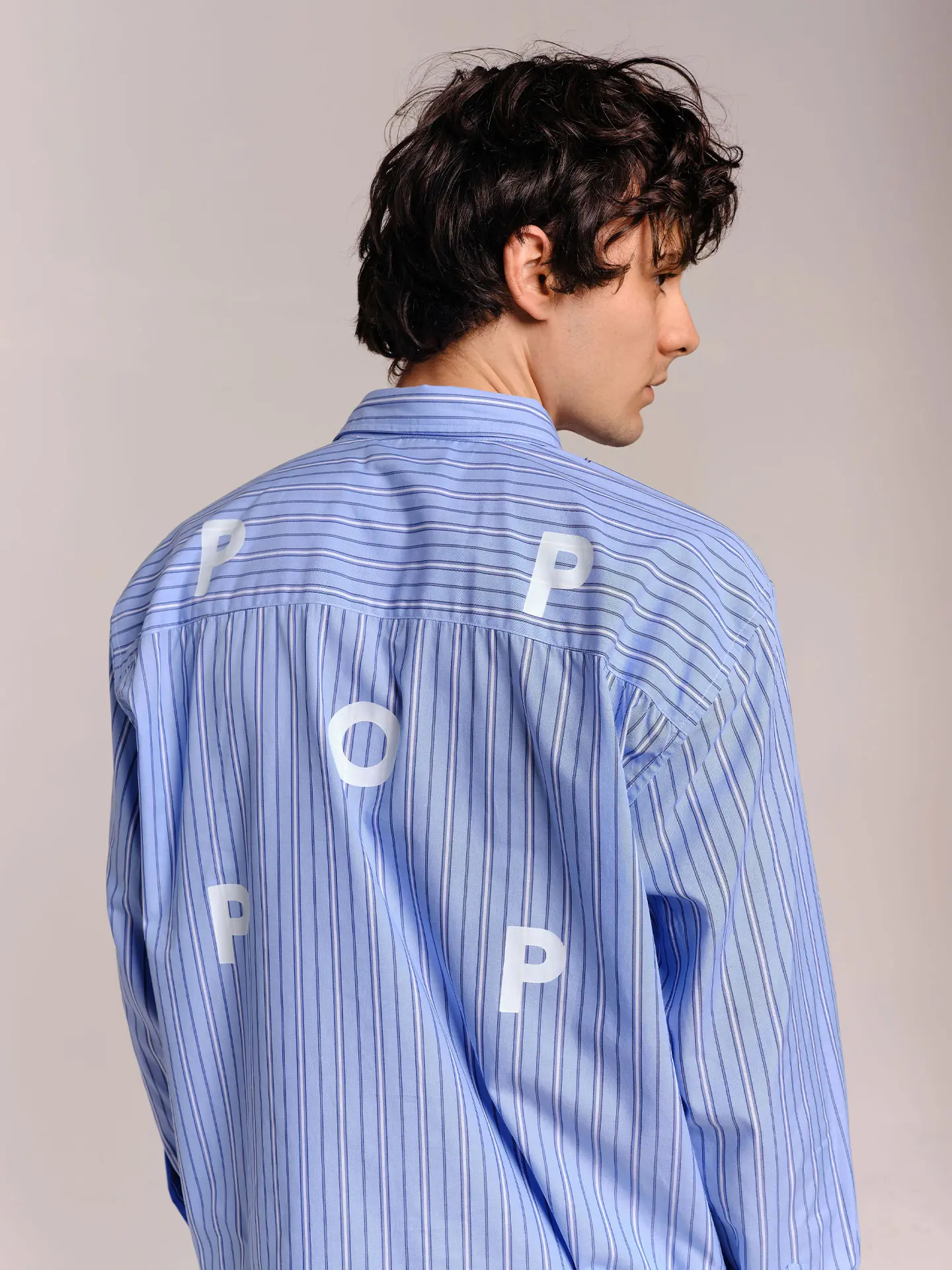 Рубашка Pop Trading Company striped logo shirt