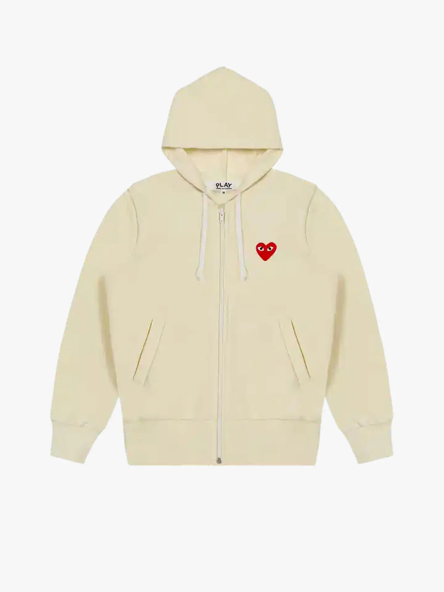 Толстовка Comme des Garcons Play Red Heart Zip-Up Hoodie Ivory