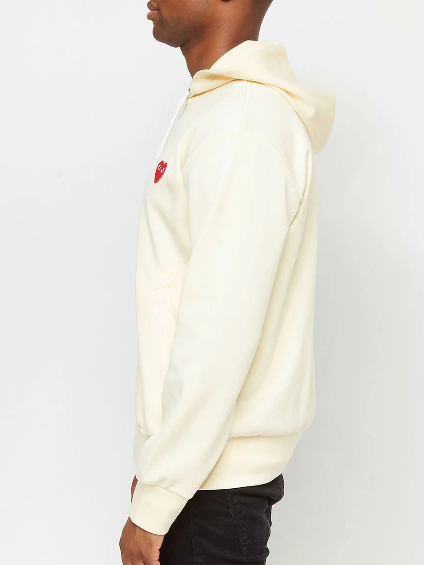 Толстовка Comme des Garcons Play Red Heart Zip-Up Hoodie Ivory
