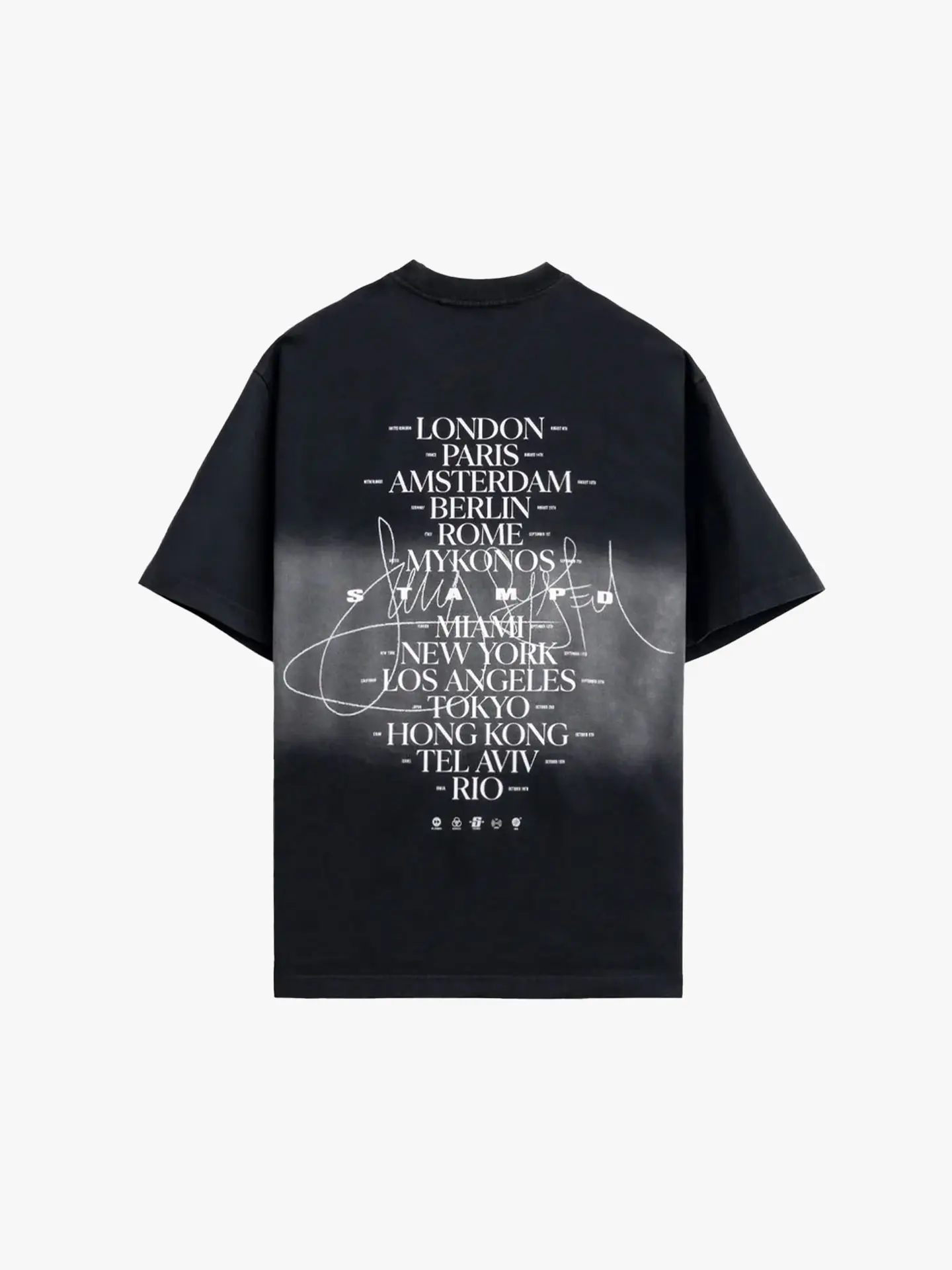Футболка Stampd Sound System World Tour Relaxed Tee - Dip Dye Black