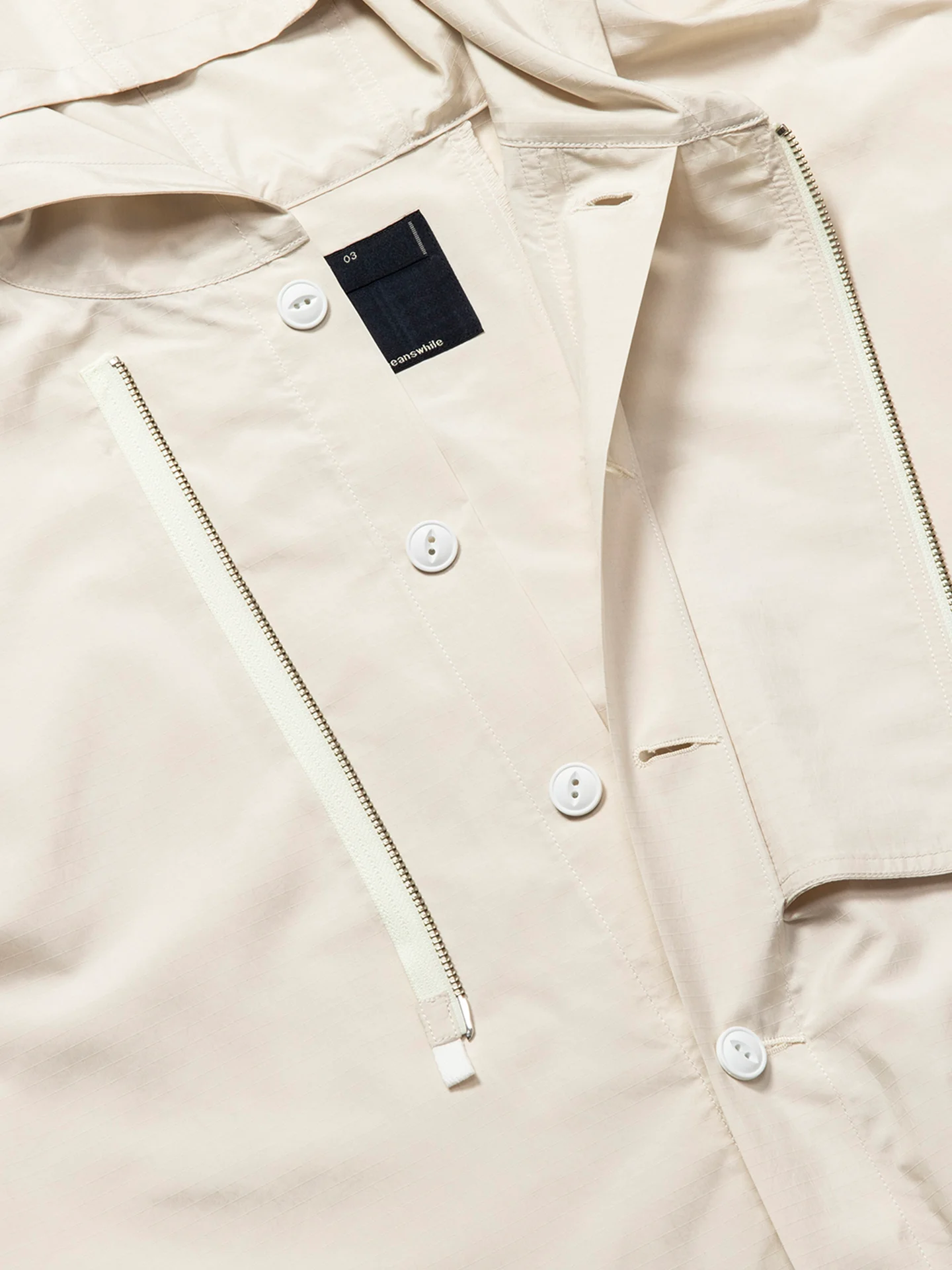 Куртка Meanswhile DRY-RIP SHIRT HOODIE cream