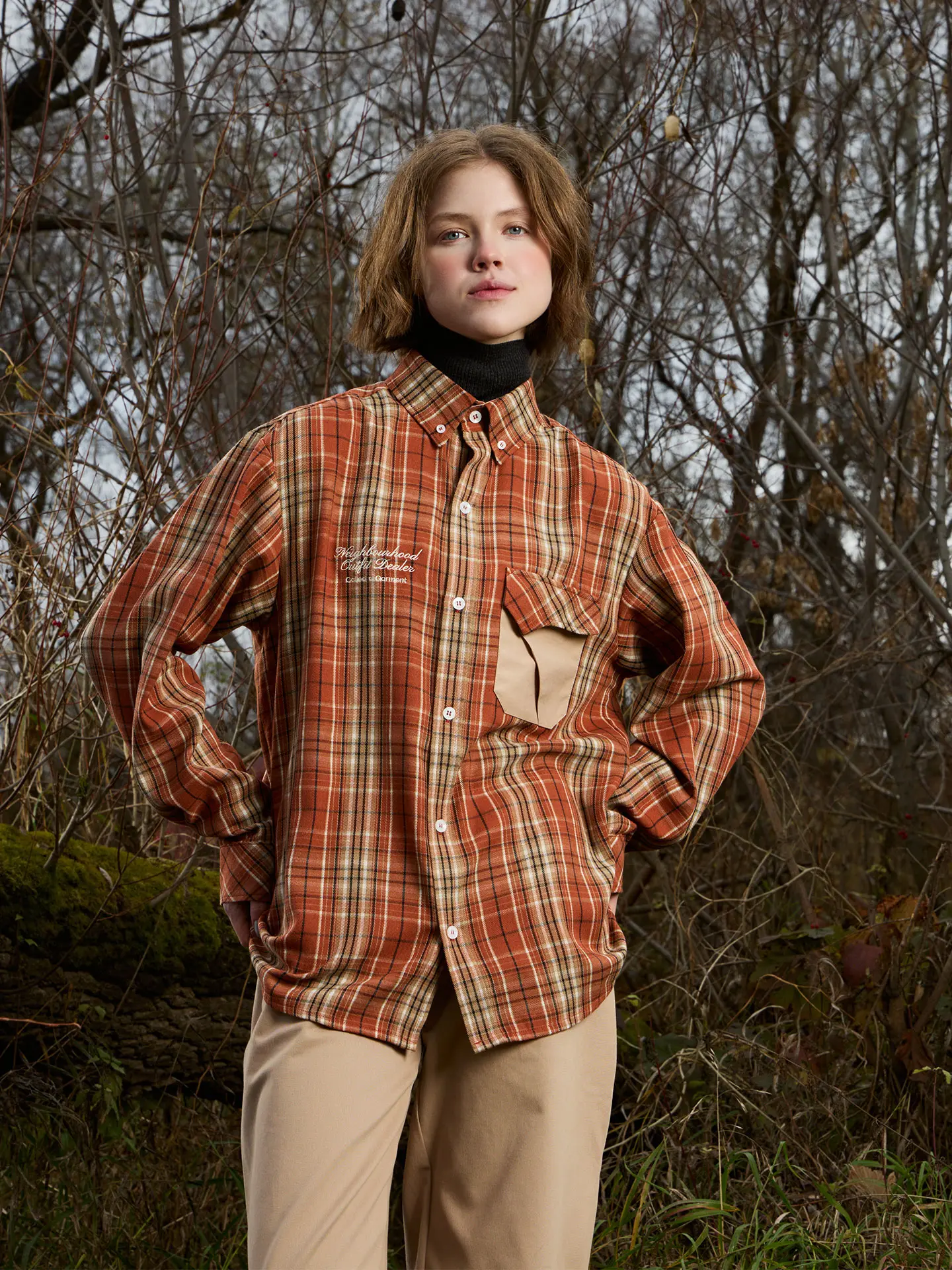 Рубашка Human flannel shirt brown