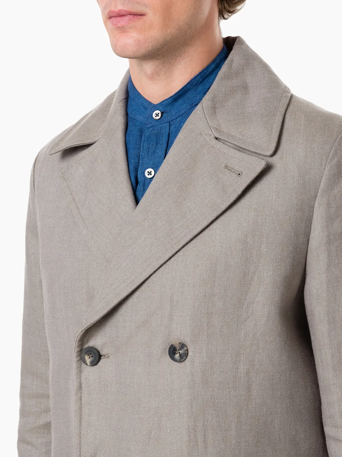 Куртка Private White LINEN MANCHESTER PEACOAT GREIGE
