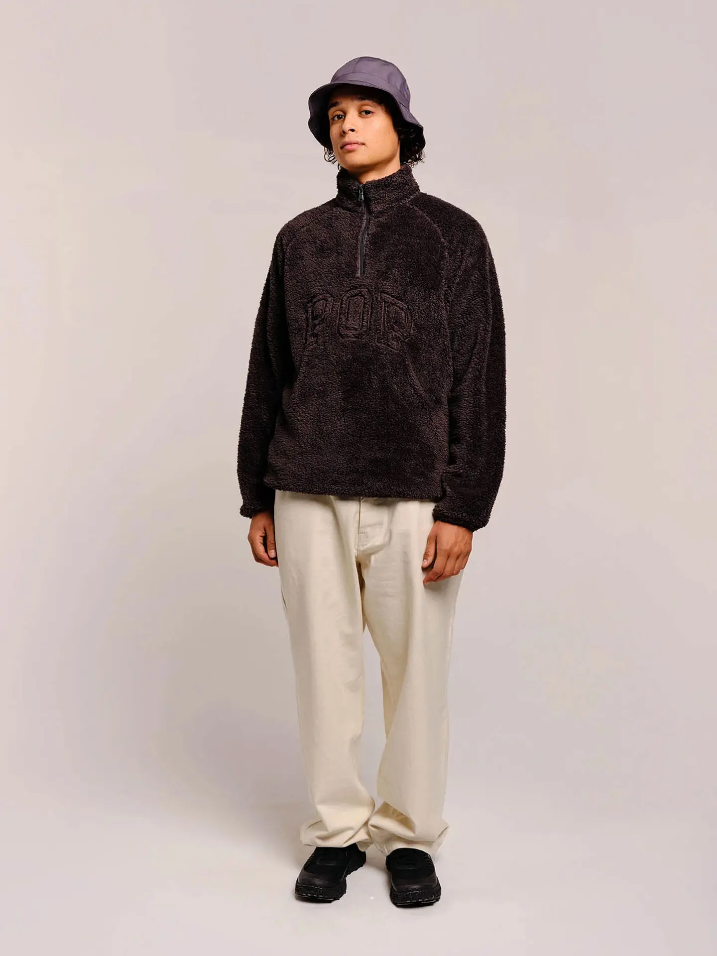 Флисовая толстовка Pop Trading Company arch halfzip fleece sweat 