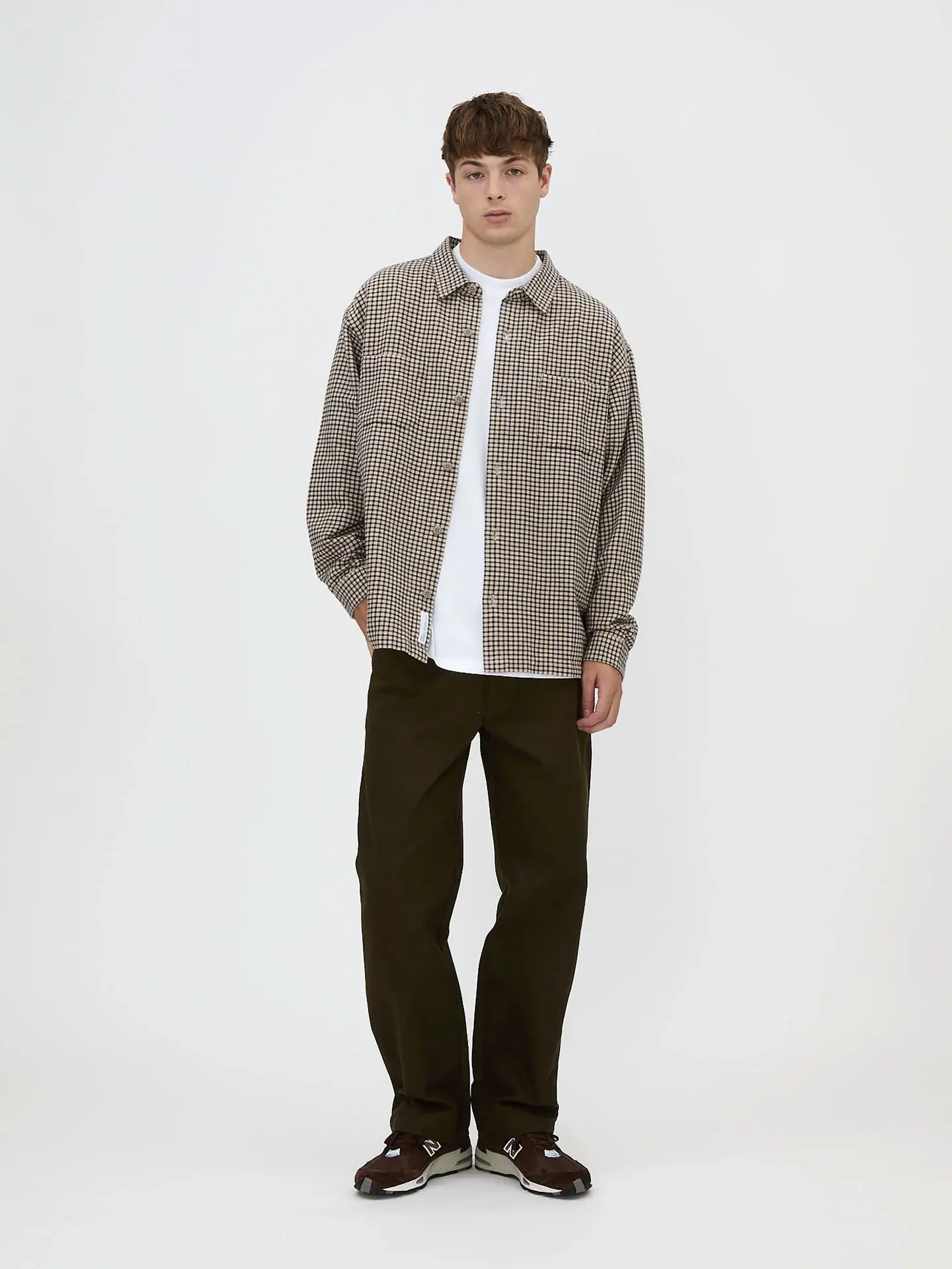 FLAT HEM WORKSHIRT CREAM Рубашка кремовая