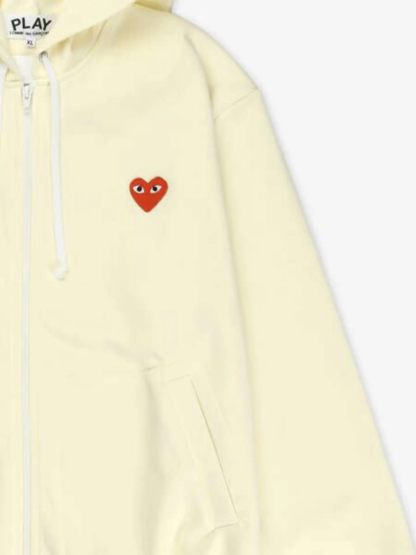 Толстовка Comme des Garcons Play Red Heart Zip-Up Hoodie Ivory
