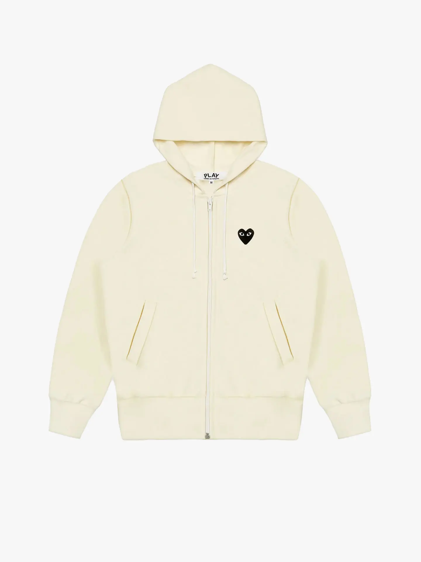 Толстовка Comme des Garcons Play Hooded Zip Sweatshirt with Big Heart Ivory