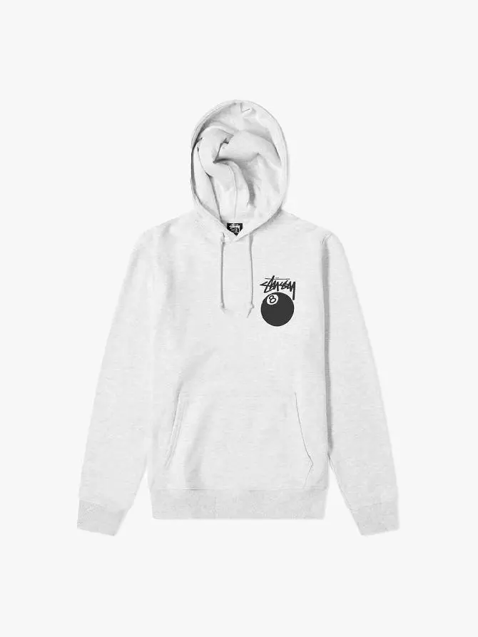 Толстовка Stussy 8 Ball Hood Ash Heather