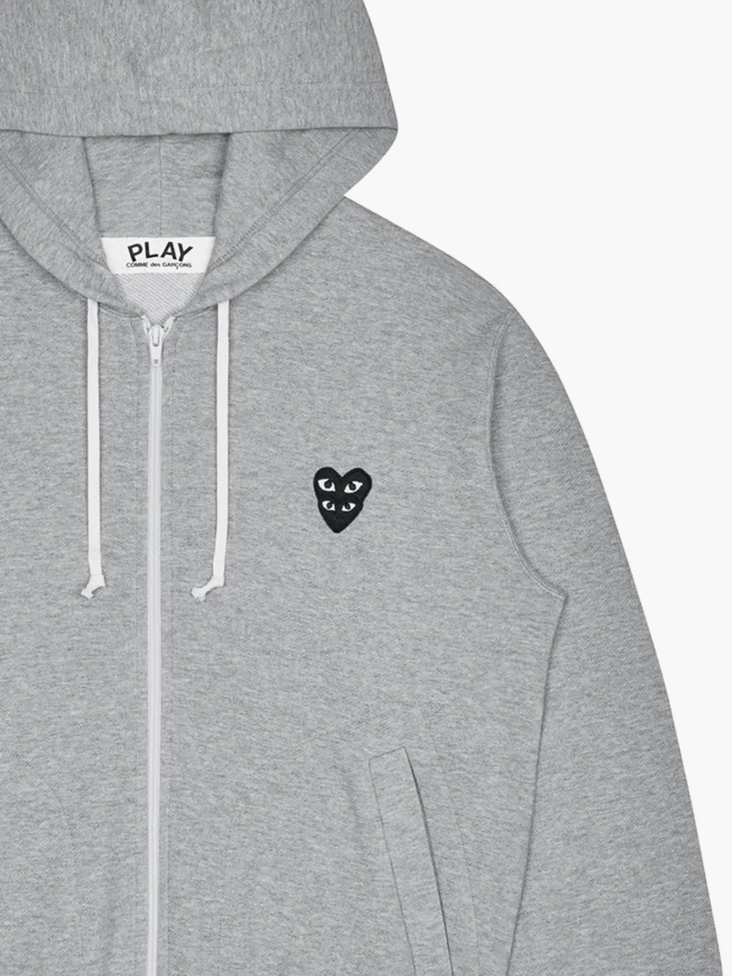 Толстовка Comme des Garcons Play Double Black Heart Hooded Sweatshirt Grey