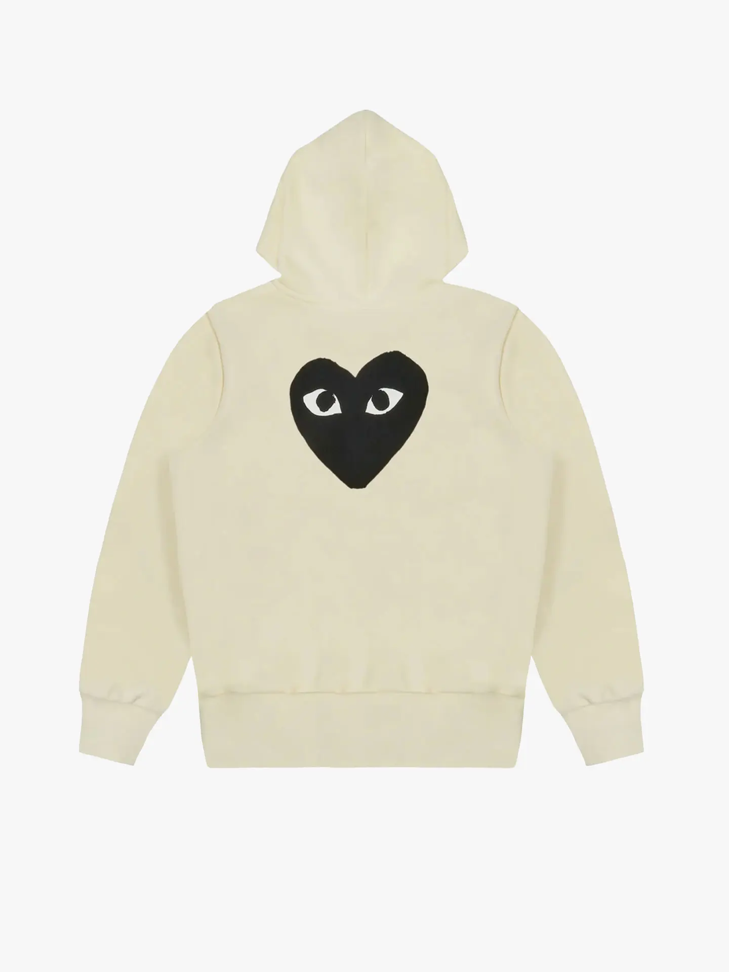 Толстовка Comme des Garcons Play Hooded Zip Sweatshirt with Big Heart Ivory