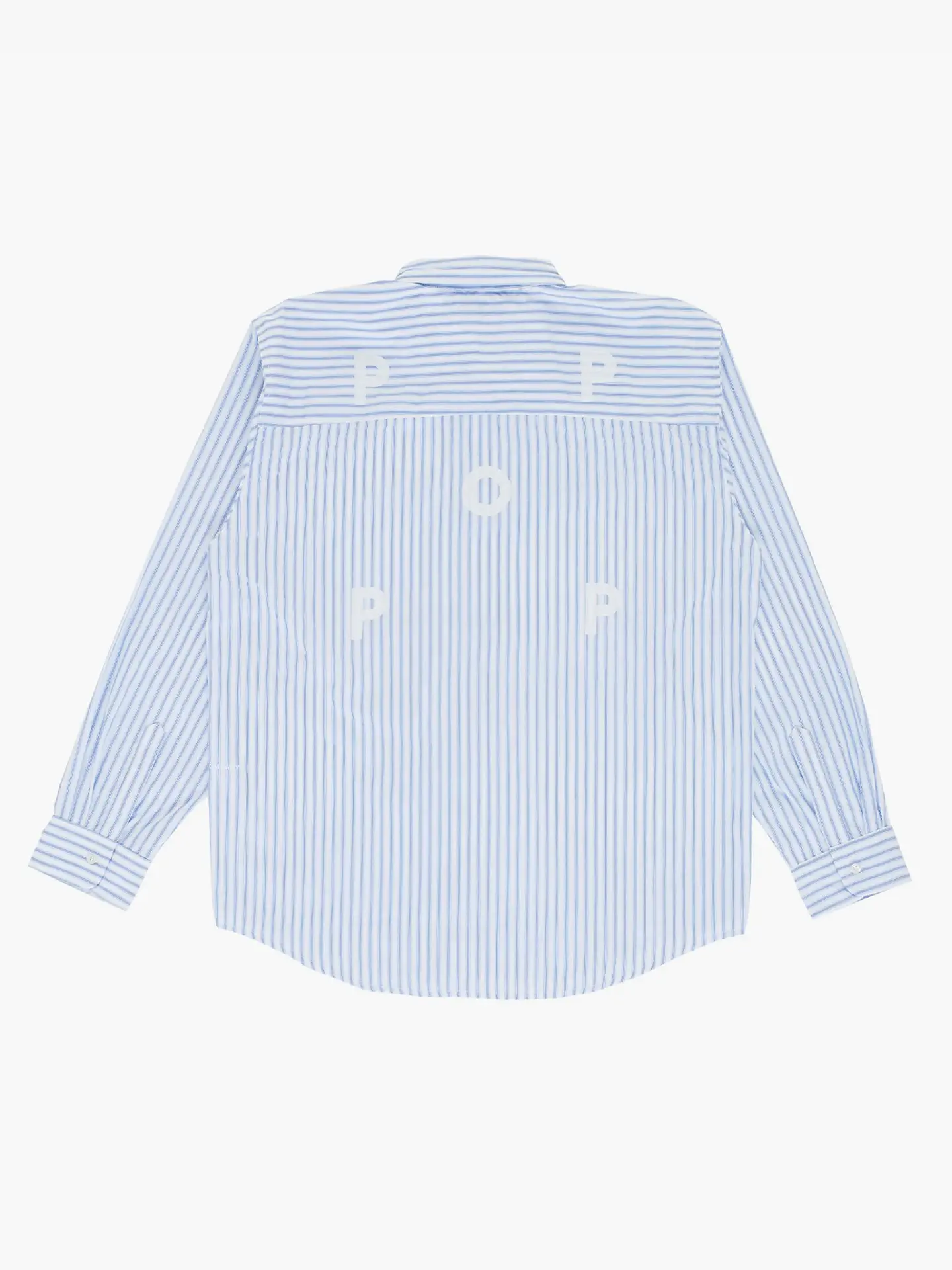 Рубашка Pop Trading Company striped logo shirt white