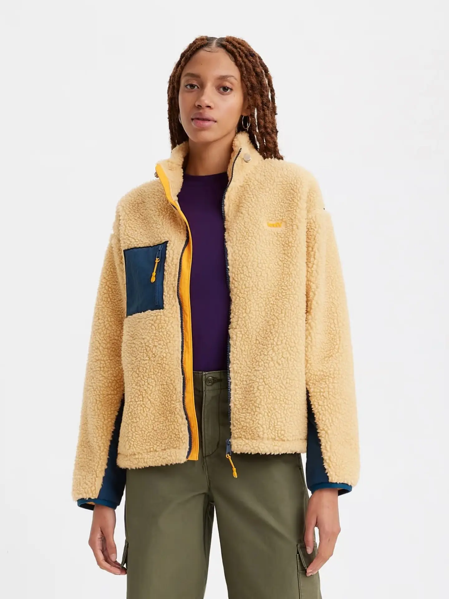 Флисовая куртка Levi's CB BIG FOOT SHERPA NEUTRALS