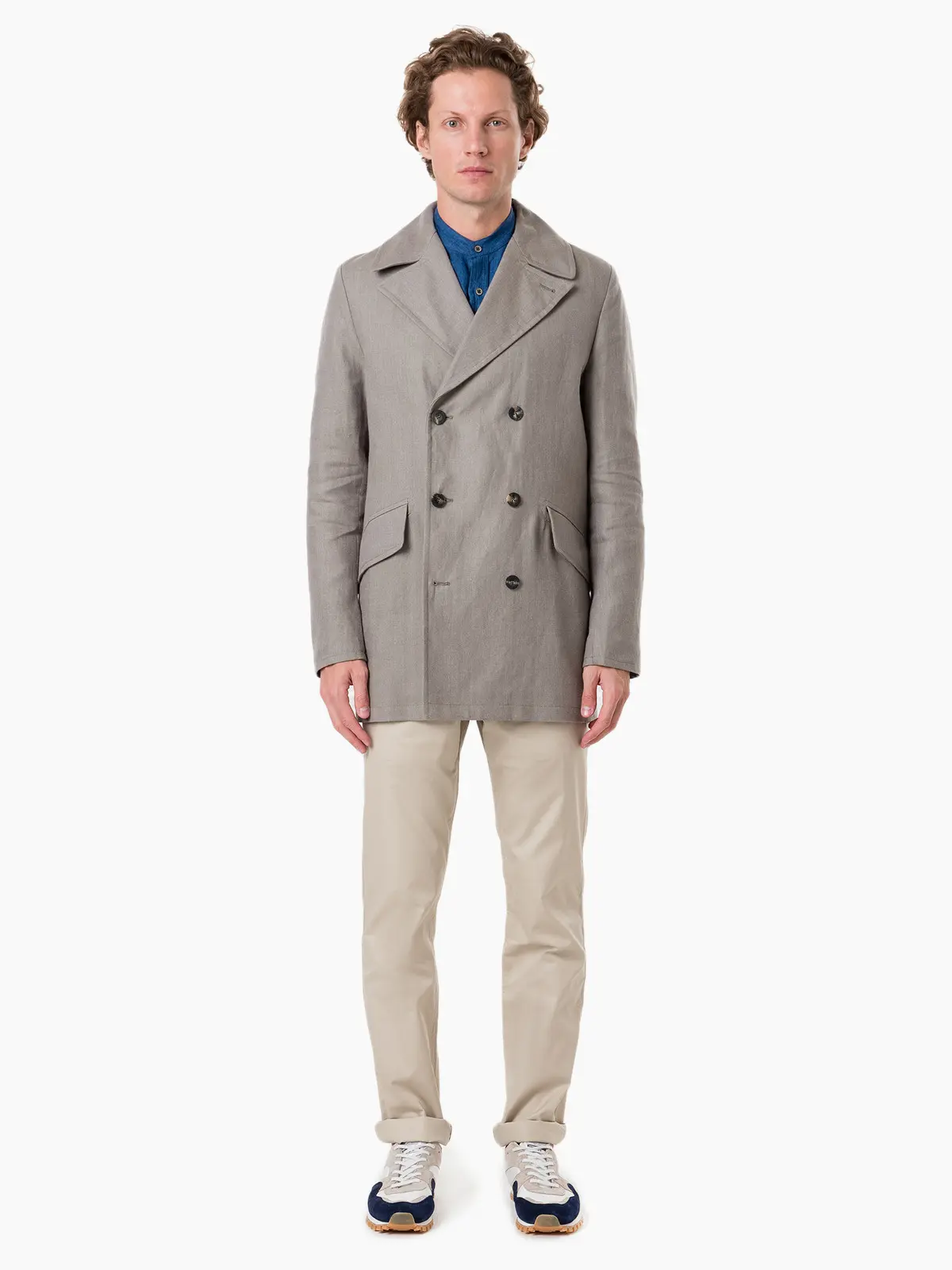 Куртка Private White LINEN MANCHESTER PEACOAT GREIGE