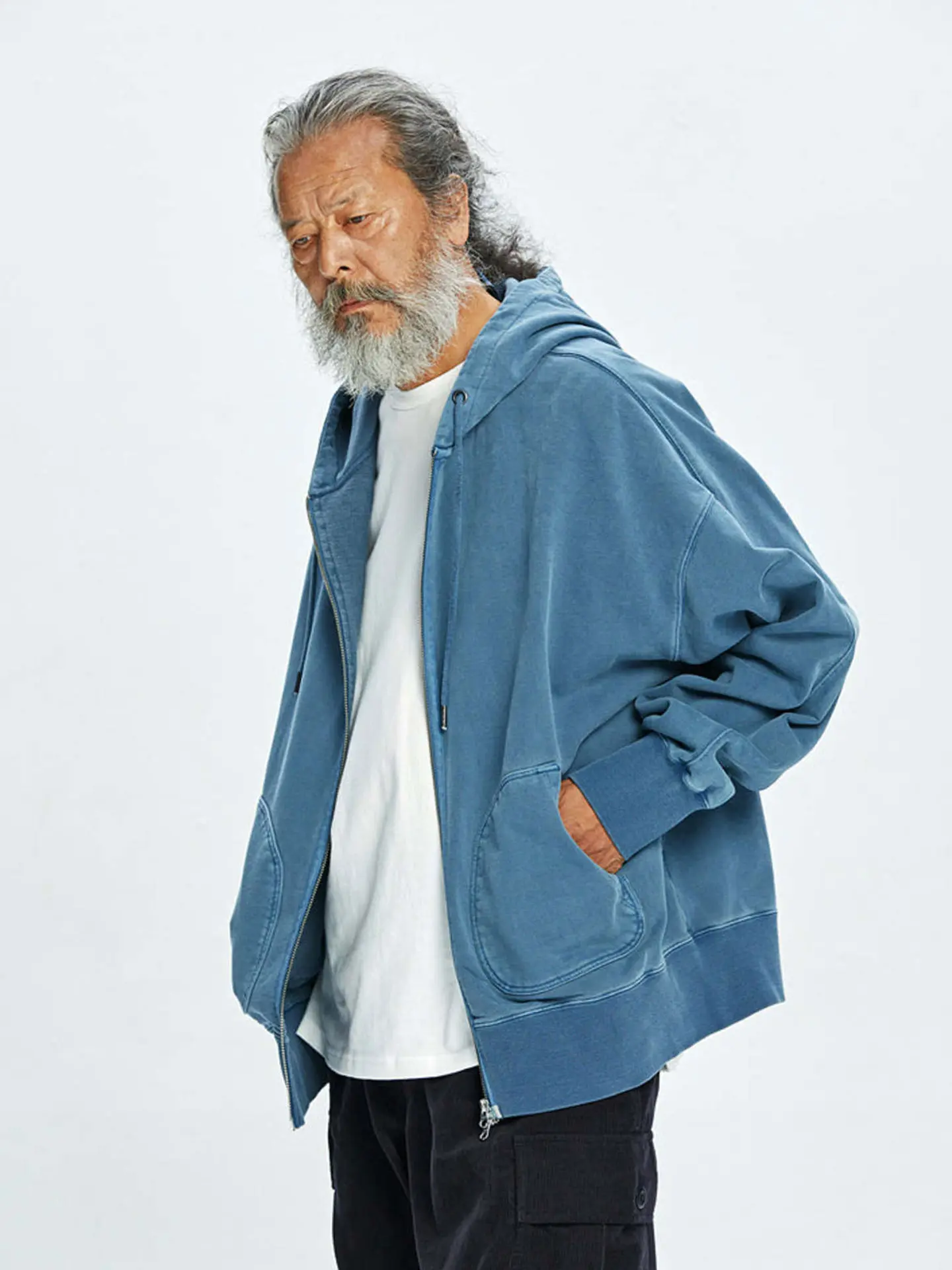 Толстовка FrizmWORKS OG PIGMENT DYEING HOOD ZIPUP PARKA BLUE