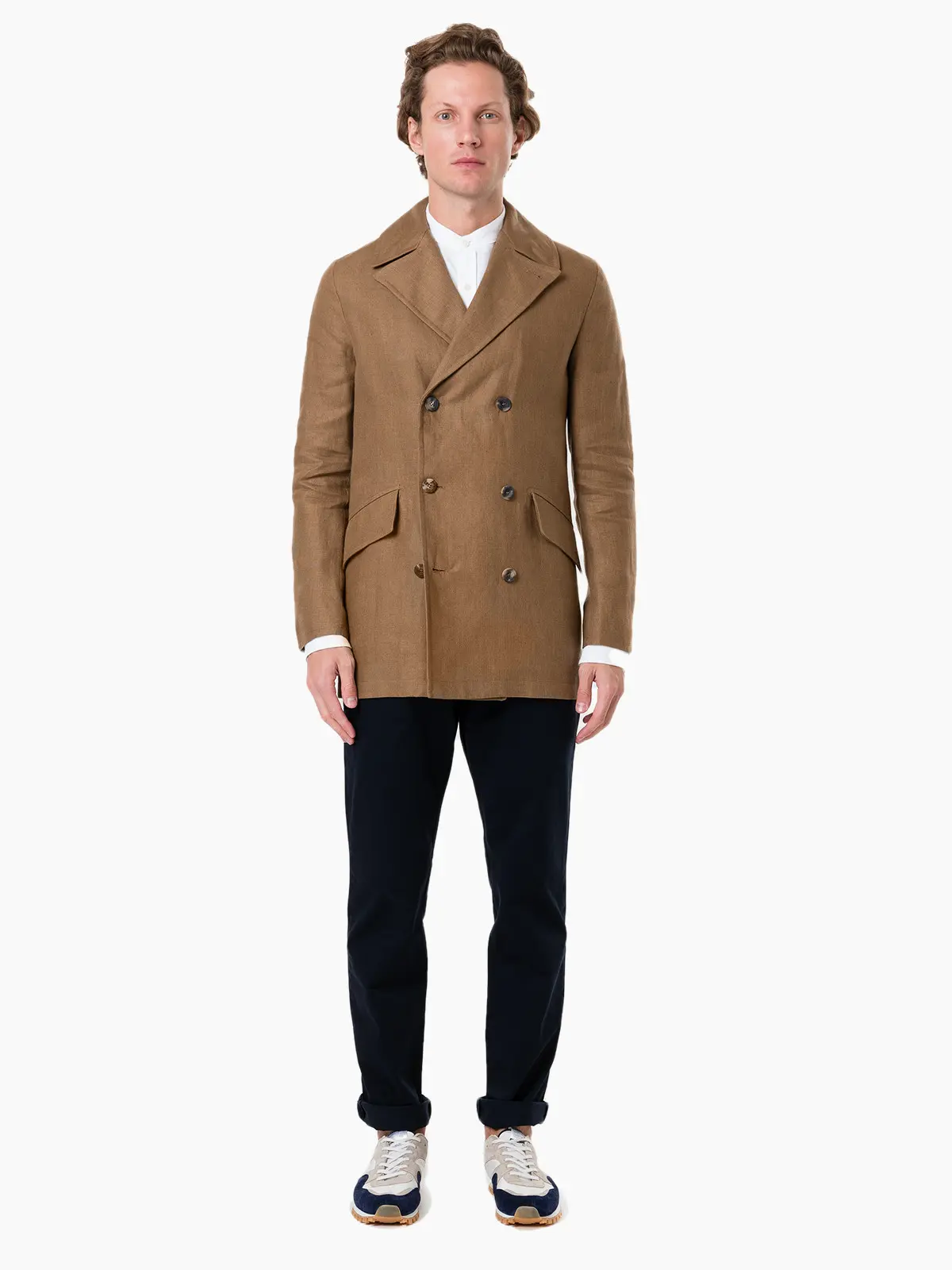 Куртка Private White LINEN MANCHESTER PEACOAT TAN