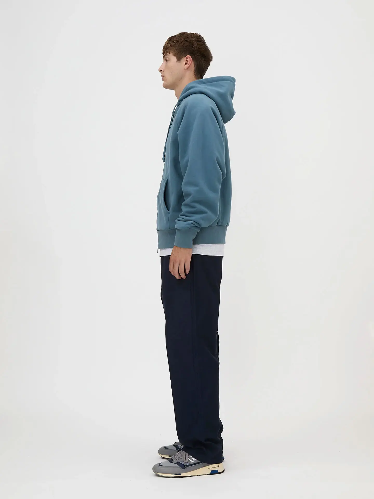 WAFFLE FULL ZIP HOODIE Slate BLUE Худи на молнии синий
