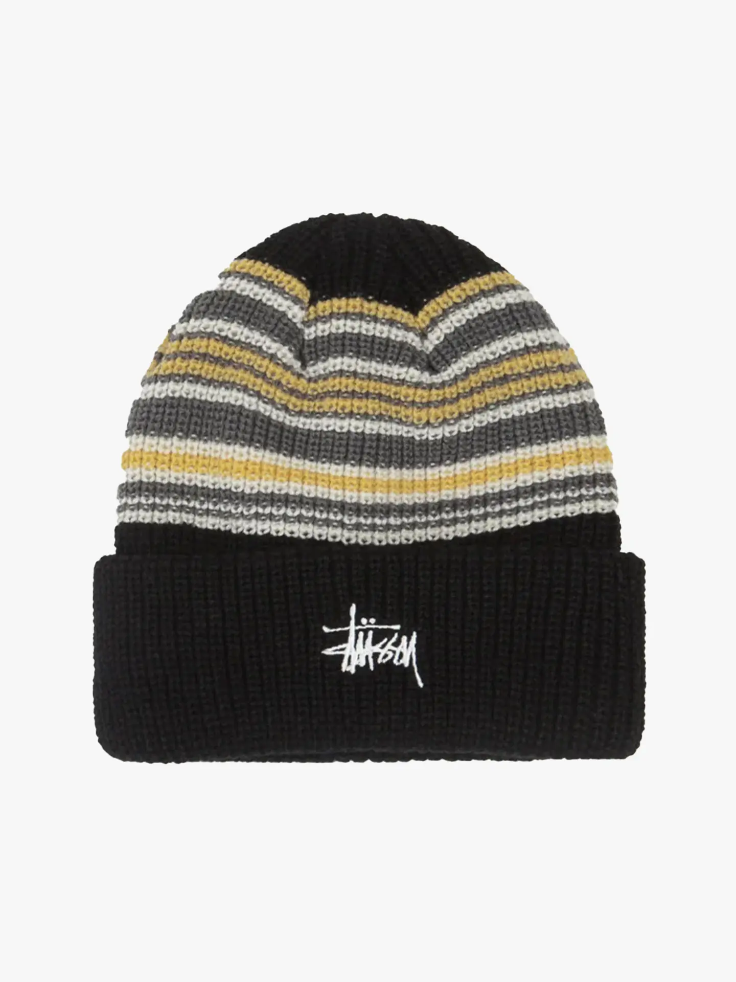 Шапка Stussy Striped Cuff Beanie Black 