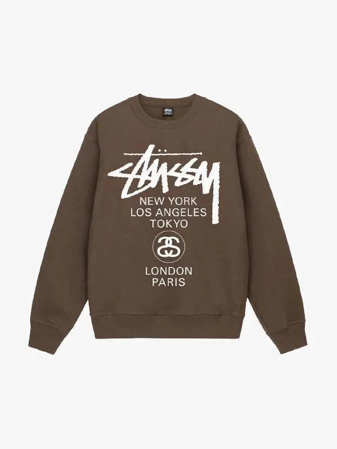Свитшот Stussy World Tour Crew Coffee