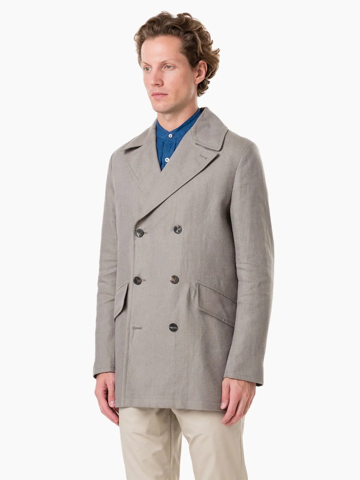Куртка Private White LINEN MANCHESTER PEACOAT GREIGE