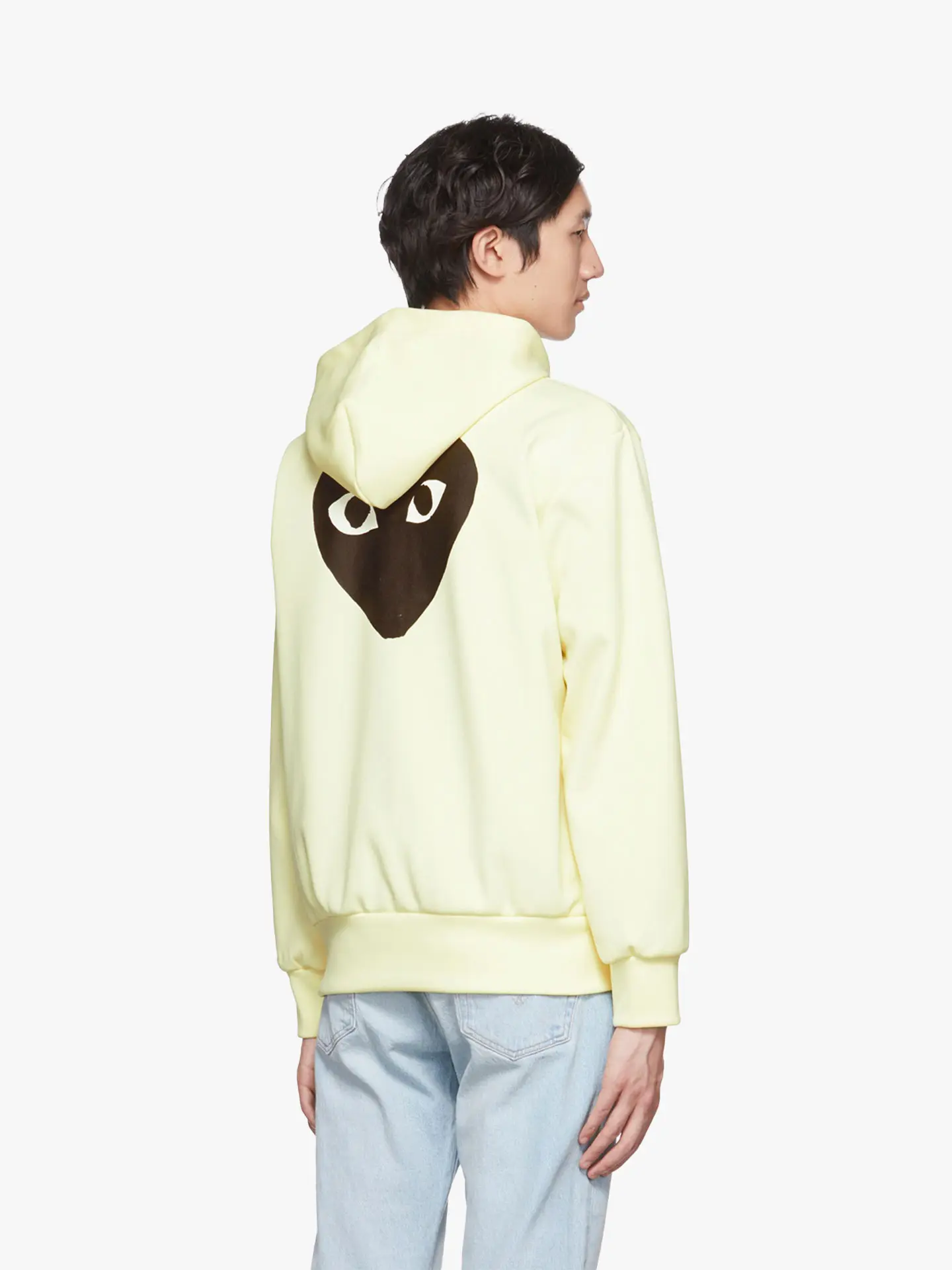 Толстовка Comme des Garcons Play Hooded Zip Sweatshirt with Big Heart Ivory