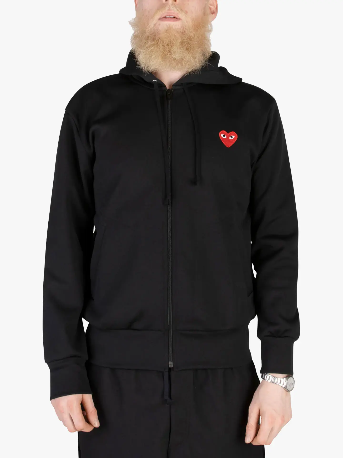 Толстовка Comme des Garcons Play Red Heart Zip-Up Hoodie Black
