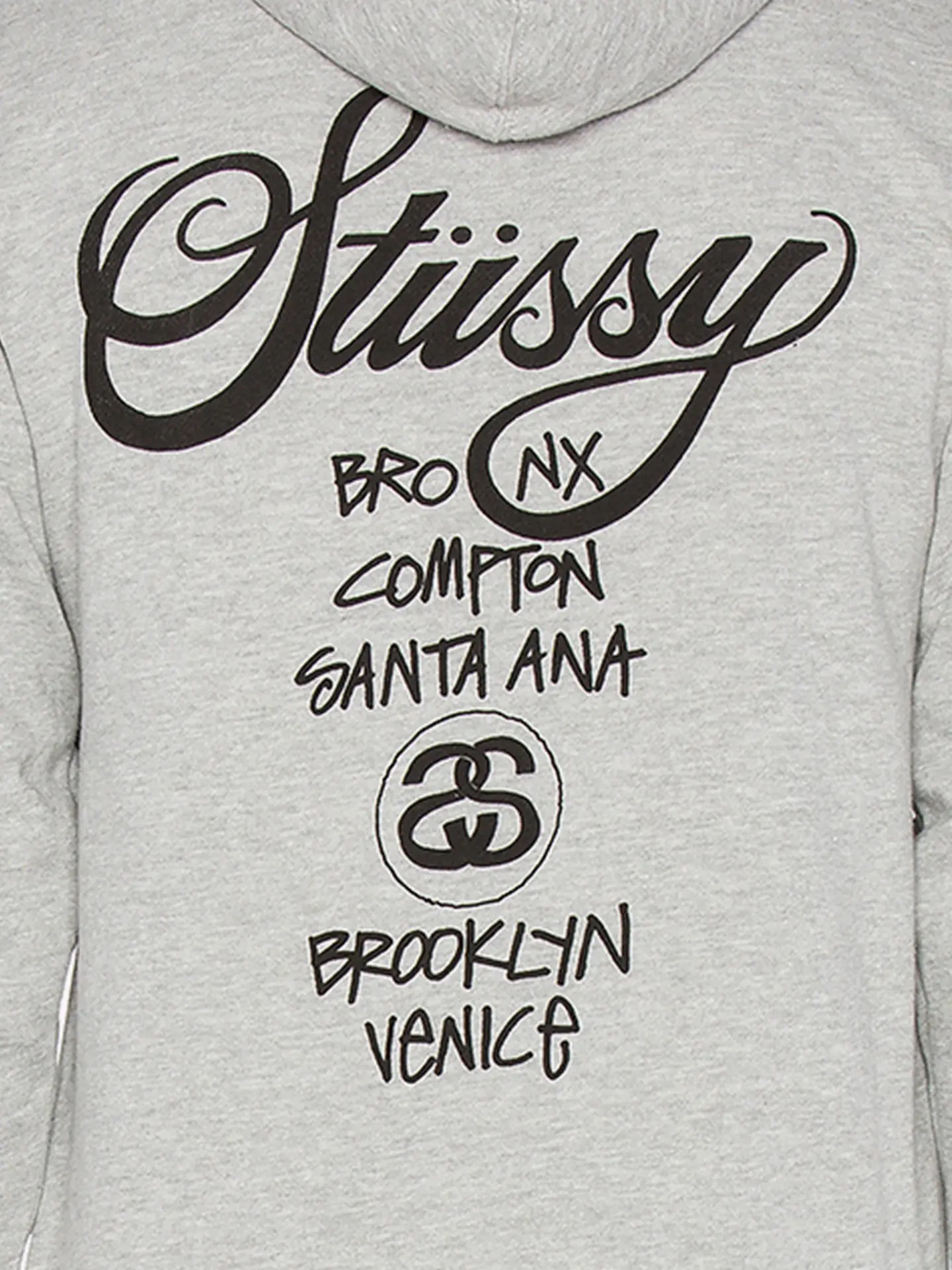 Толстовка Stussy World Tour Zip Hoodie Ash Heather