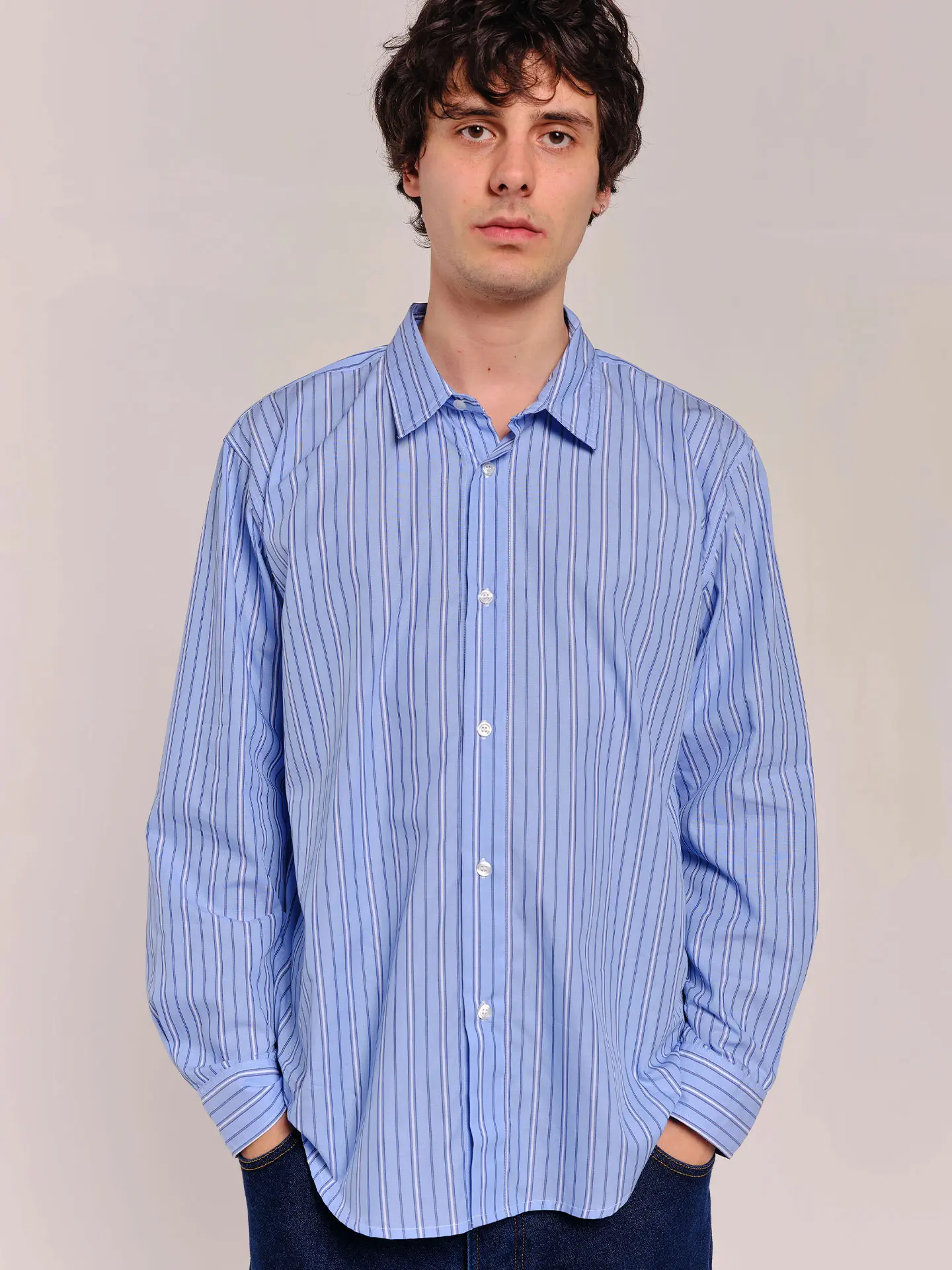 Рубашка Pop Trading Company striped logo shirt