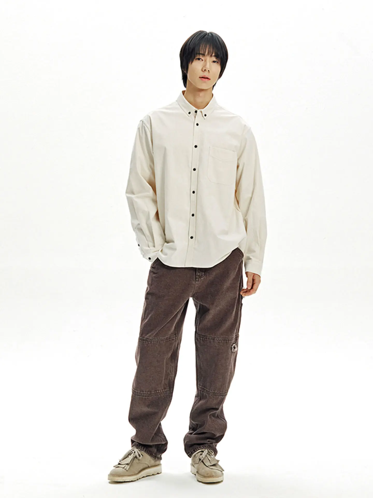 Рубашка FrizmWORKS FLANNEL FRENCH SHIRT TEAL белая