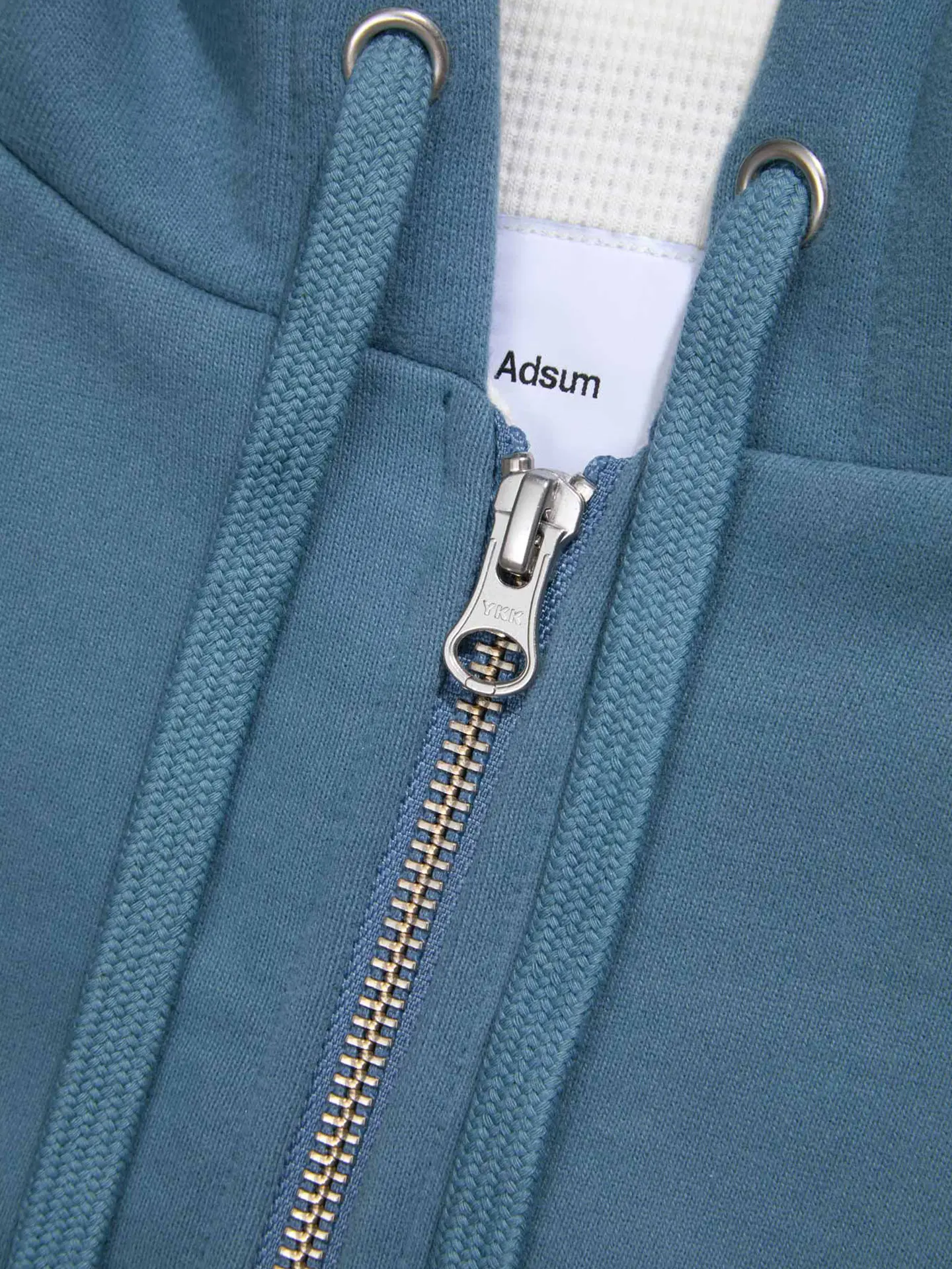 WAFFLE FULL ZIP HOODIE Slate BLUE Худи на молнии синий