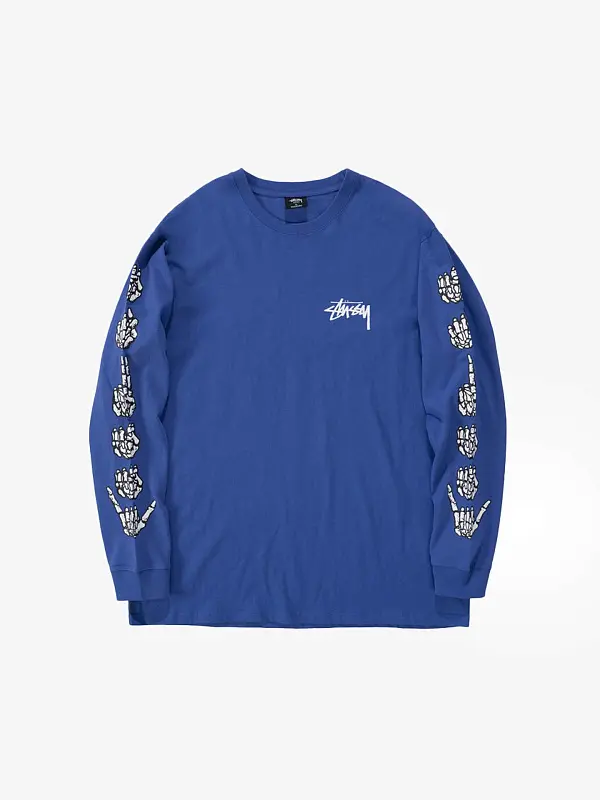 Лонгслив Stussy Australia Hands LS Tee Blue