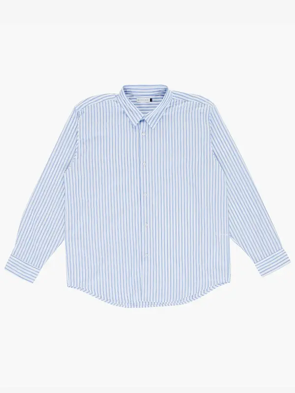 Рубашка Pop Trading Company striped logo shirt white