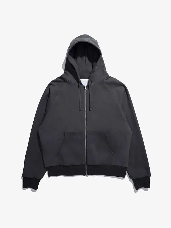WAFFLE FULL ZIP HOODIE GREY Худи на молнии серый
