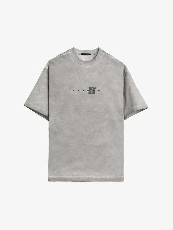 Футболка Stampd Broken Ice Transit Tee - Oil Wash Iron Grey