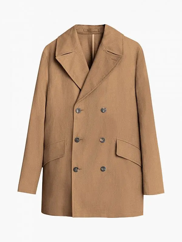 Куртка Private White LINEN MANCHESTER PEACOAT TAN