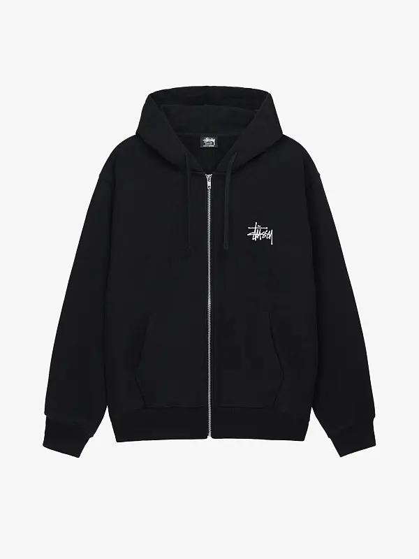 Толстовка Stussy Basic Stussy Zip Hood Black