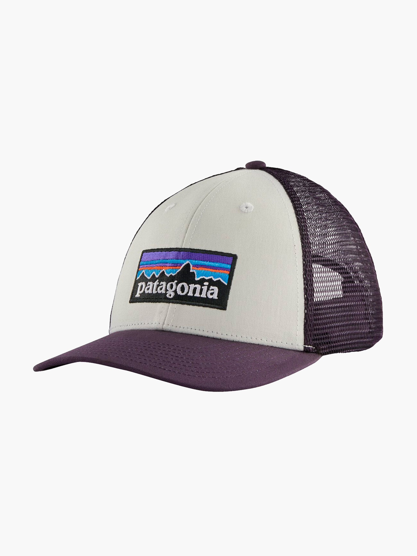 384282 Кепка Patagonia Кепка P-6 LOGO LOPRO TRUCKER HAT White w/Piton Purple One Size 384282