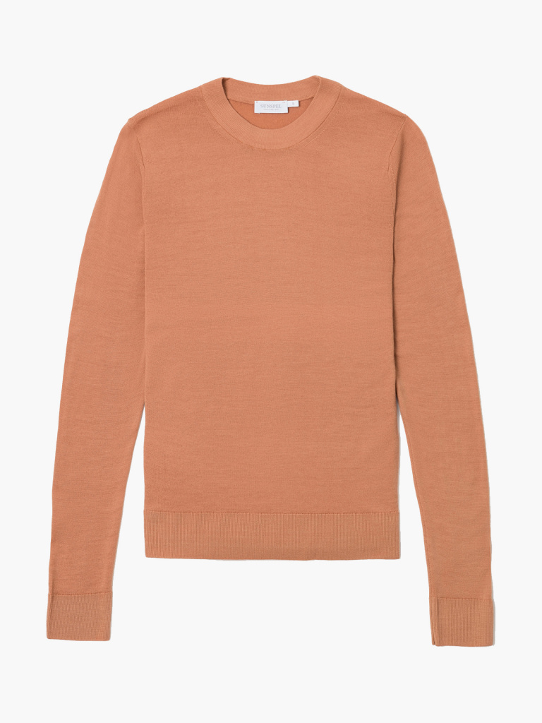 

Женский свитер Sunspel Merino Crew Neck, Медный крайола