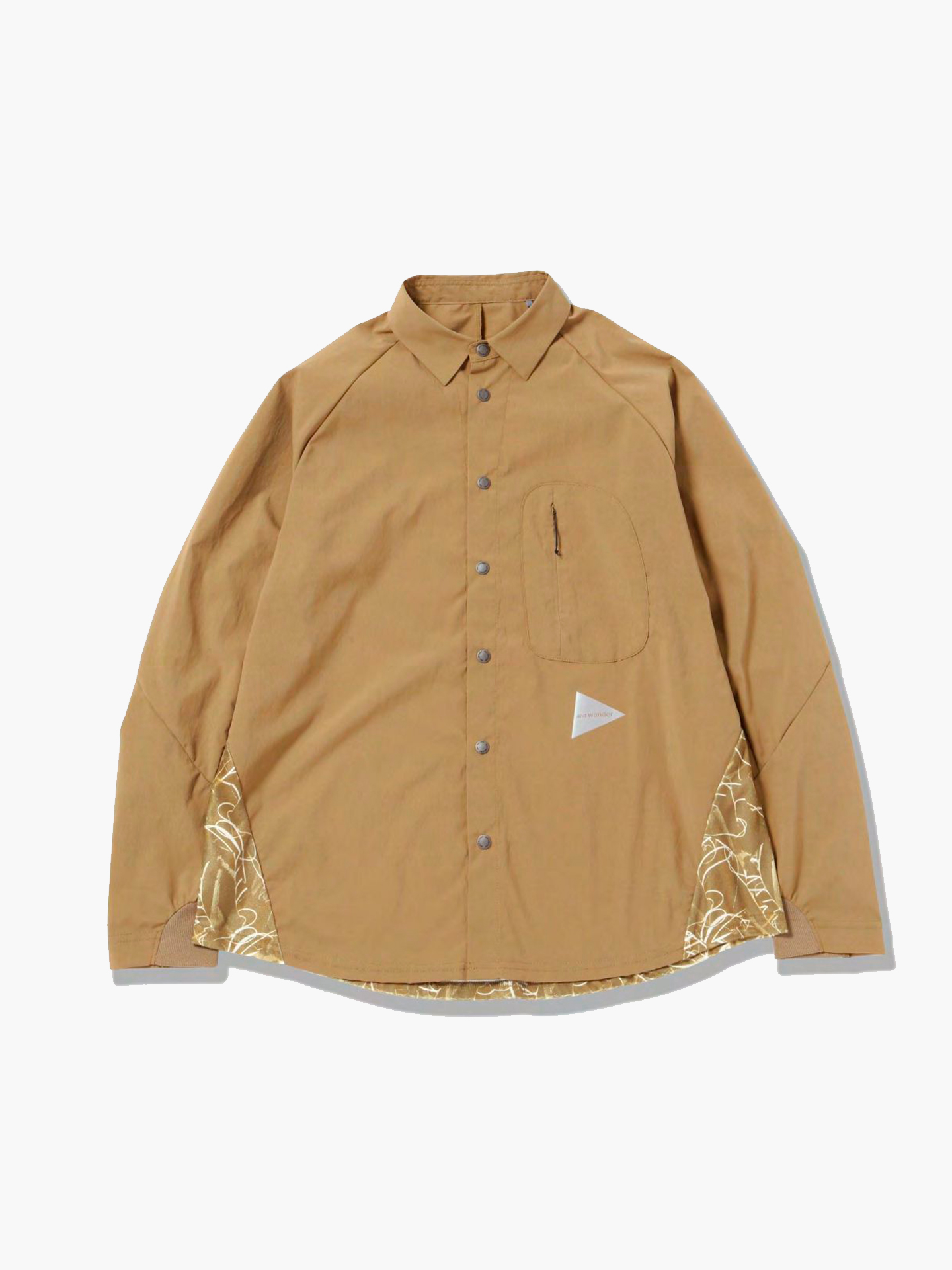 Printed fleece base LS shirt Рубашка, 100% полиэстер, размер M, бежевый