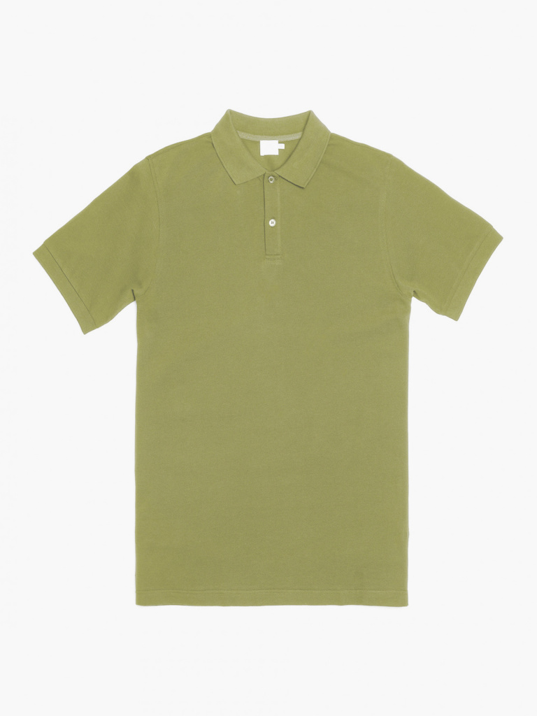 

Мужское поло Sunspel Short Sleeve Pique Polo, Желто-зеленый