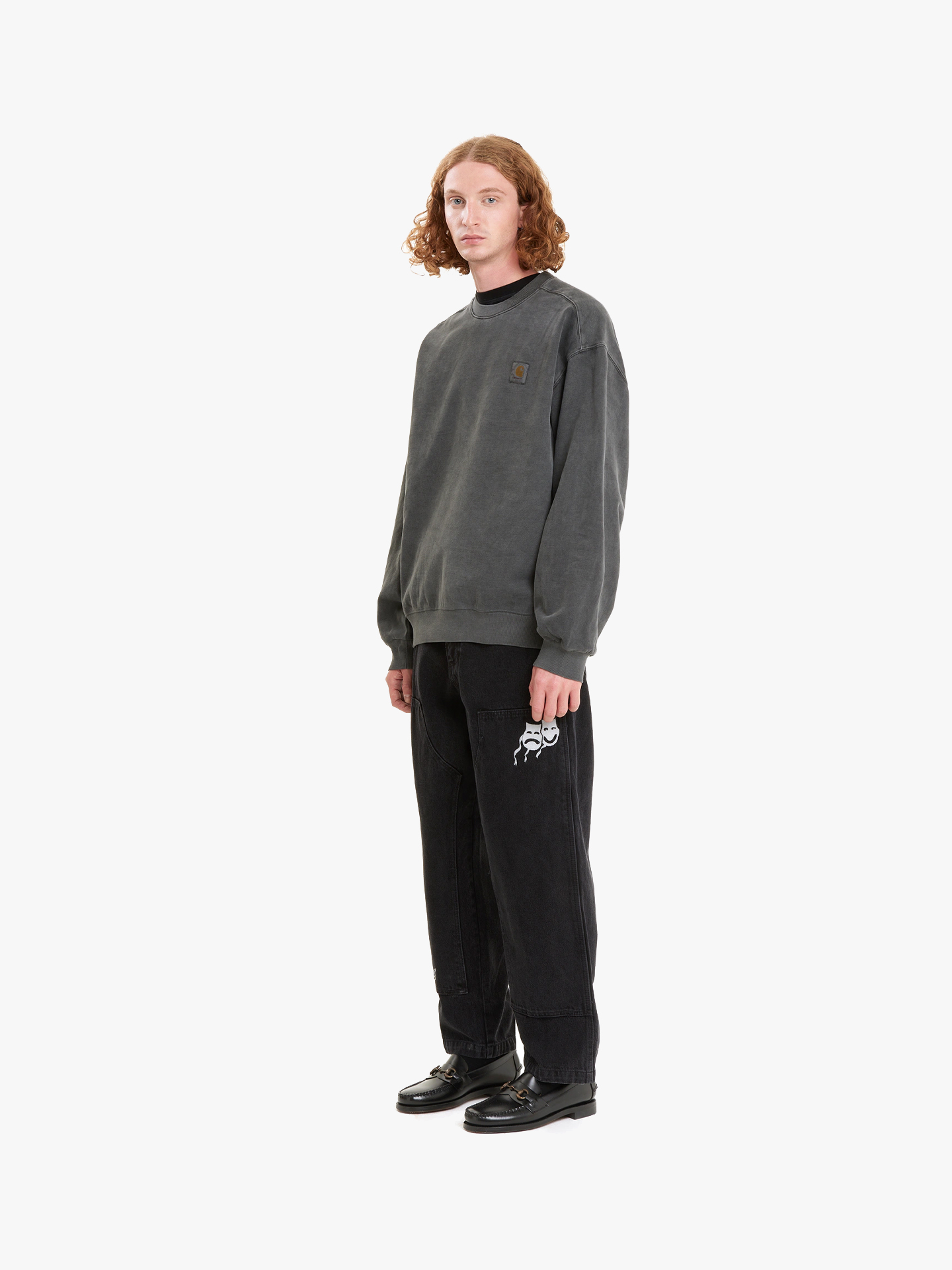 

Толстовка CARHARTT WIP Vista Sweatshirt GARMENT DYED, Темно-серый