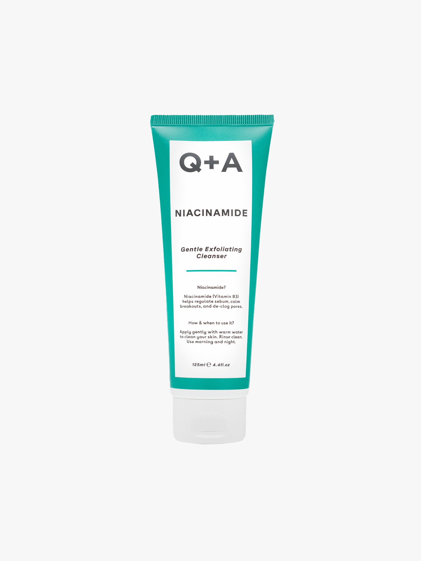 Очищающий отшелушивающий гель для лица Q+A NIACINAMIDE 125мл QANIACCLEAN