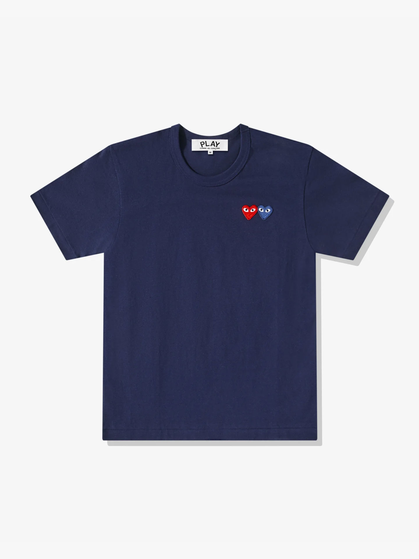 Футболка Comme des Garcons Play Double Heart T-Shirt navy