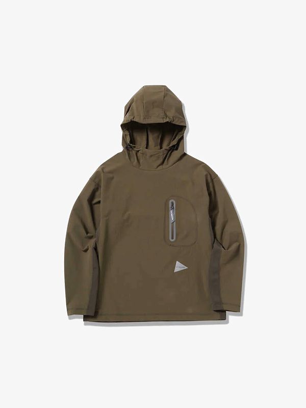 Толстовка And Wander Hybrid warm pocket hoodie kha
