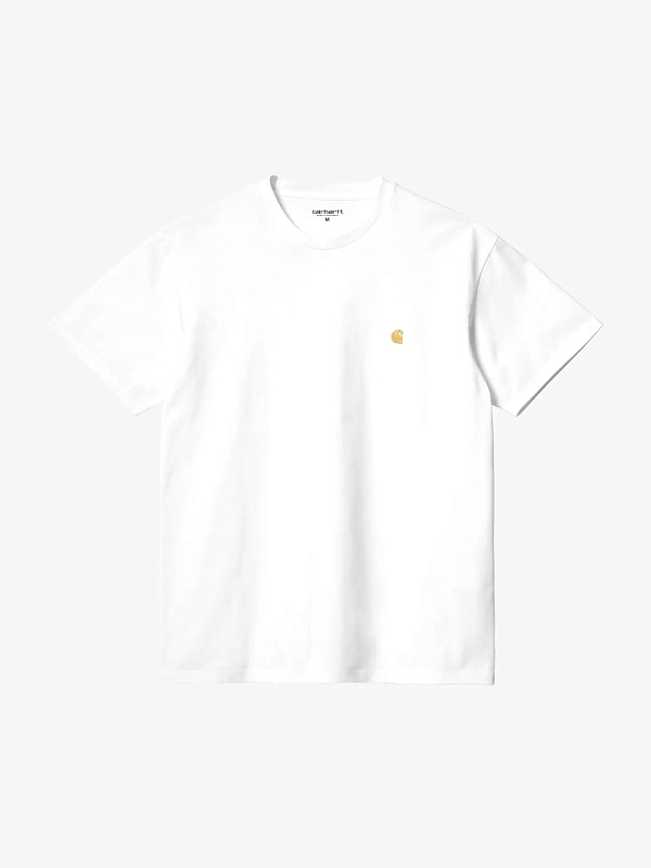 Футболка CARHARTT WIP S/S Chase T-Shirt WHITE / GOLD