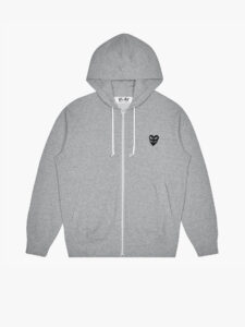 Толстовка Comme des Garcons Play Double Black Heart Hooded Sweatshirt Grey