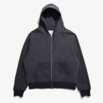 WAFFLE FULL ZIP HOODIE GREY Худи на молнии серый