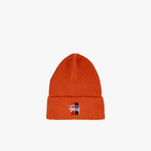 Шапка Stussy Bars Logo Cuff Beanie Orange